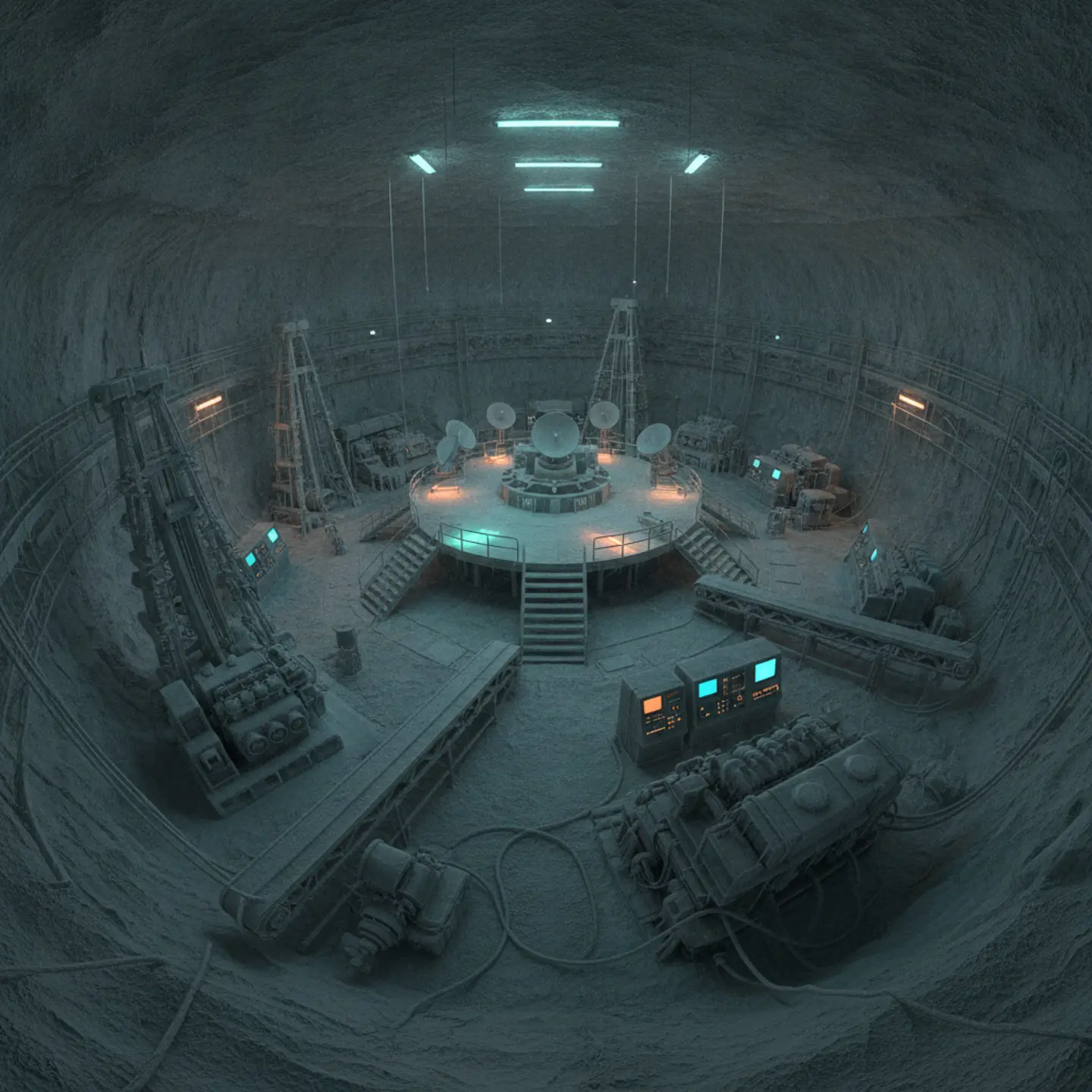 Polaris underground research base covered in ice